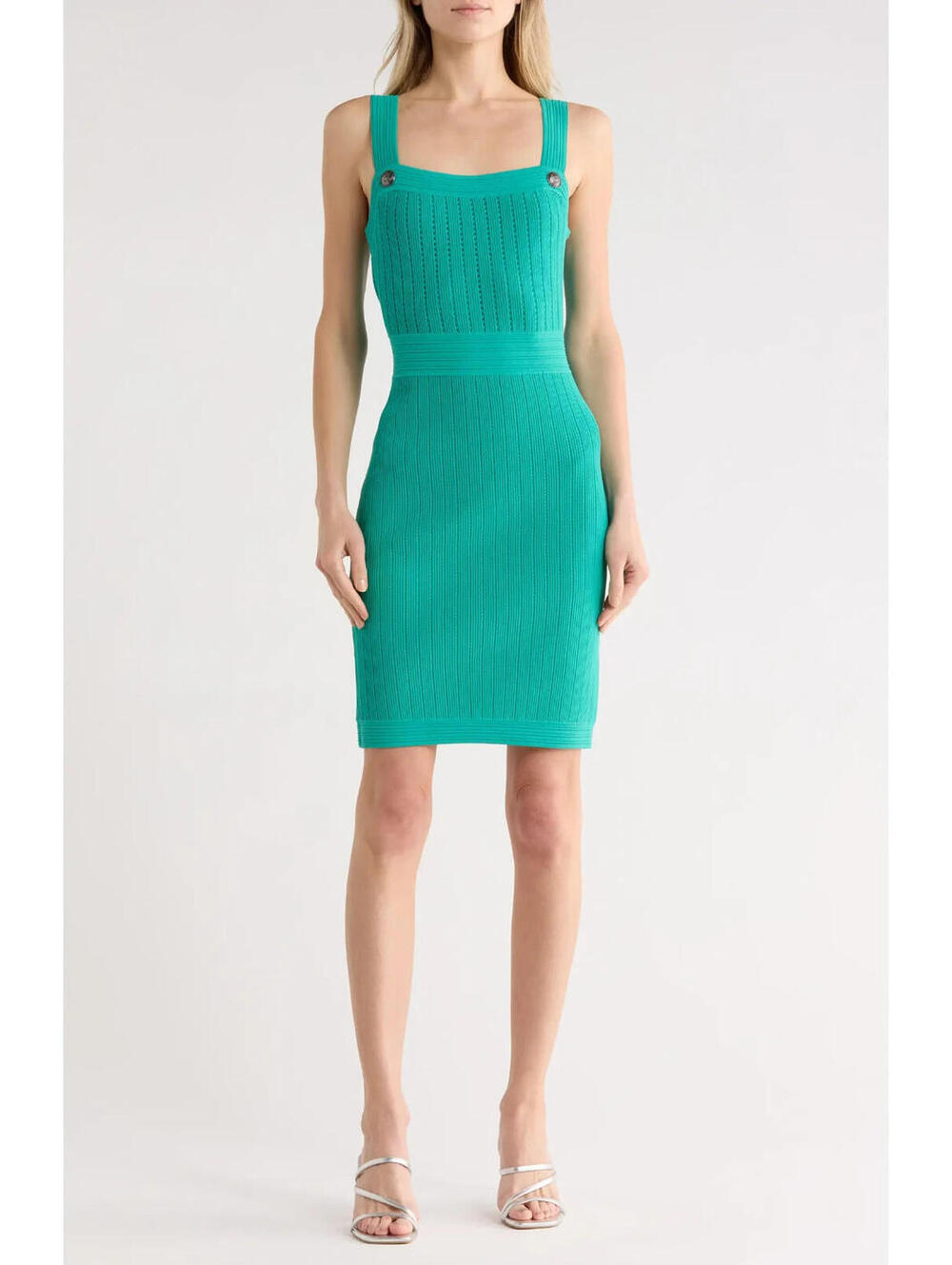 NEW,  L'Agence Rehannin Pointelle Knit Minidress in Lagoon Sz M #MD2001